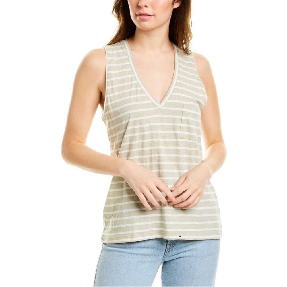 NEW Madewell Whisper Stripe V-Neck Tank Top